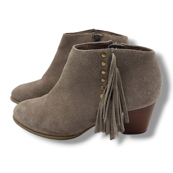 Vionic Faros Fringed Bootie Womens‎ 8.5 Brown Suede Ankle Zipper - Picture 5 of 9